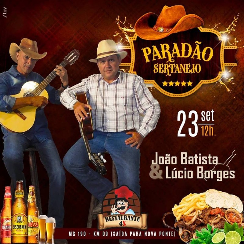 Neste Domingo estaremos no Restaurante 4S - Uberaba,MG
